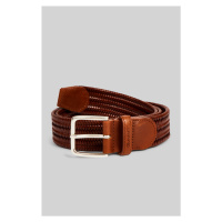 OPASEK GANT LEATHER ELASTIC BRAIDED BELT hnědá