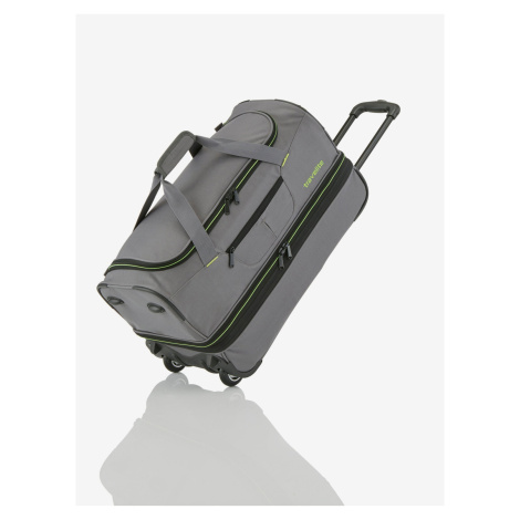 Cestovní taška Travelite Basics Wheeled duffle S - šedo-zelená