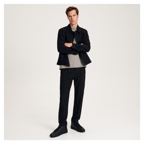 Reserved - Kalhoty chino s nažehlenými puky - Černý