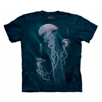 Pánské batikované triko The Mountain - Mořské medůzy - Jellyfish - modré