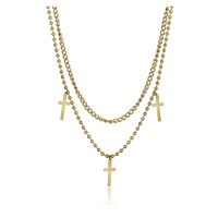 Marc Malone Dvojitý pozlacený náhrdelník Brooke Gold Necklace MCN23106G