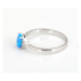 Stříbrný prsten s modrým opálem a zirkony STRP0491F