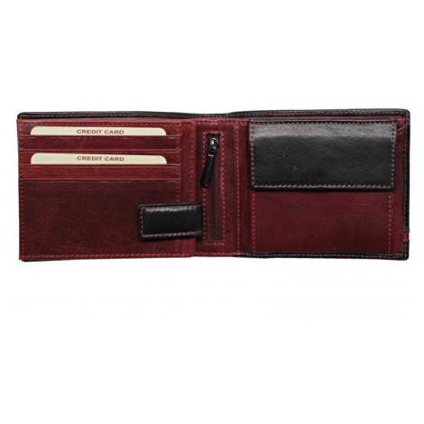 SEGALI Pánská kožená peněženka 27531152007 černá - červená