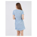 Světle modré dámské květované zavinovací šaty Noisy May Clara