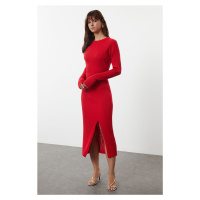 Trendyol Red Crop Knitwear Bottom-Top Set