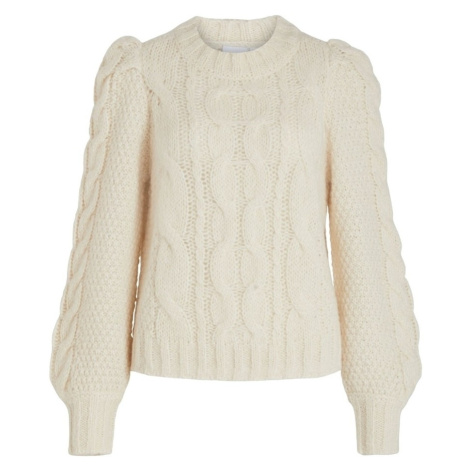 Vila Knit Fimines L/S - Birch Bílá