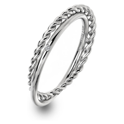Hot Diamonds Luxusní stříbrný prsten s pravým diamantem Jasmine DR210 55 mm