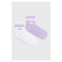 Ponožky Champion 2-pack dámské, fialová barva
