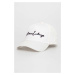 Bavlněná baseballová čepice Armani Exchange bílá barva, s aplikací
