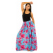 Himalife Maxi sukně s kapsami Kora - tyrkysová s růžovou