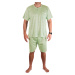 Leman pánské pyžamo krátký rukáv 1070 světle zelená
