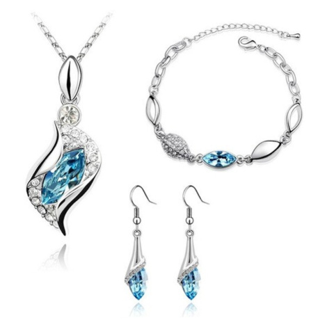 Sisi Jewelry Souprava náhrdelníku, náušnic a náramku Andělské slzy Seablue SET2003-NTSET41563(1）