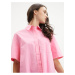 Růžové dámské košilové oversize šaty ONLY Winni