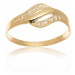 Dámský prsten ze žlutého zlata s čirými zirkony PR0430F + DÁREK ZDARMA