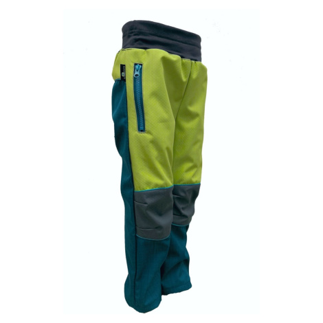 Letní softshellové kalhoty - petrolejovo-zelené