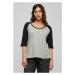 Ladies 3/4 Contrast Raglan Tee - gry/blk