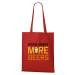 DOBRÝ TRIKO Bavlněná taška s potiskem More beers Barva: Červená