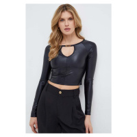 Tričko s dlouhým rukávem Versace Jeans Couture černá barva, 76HAM204 J0079
