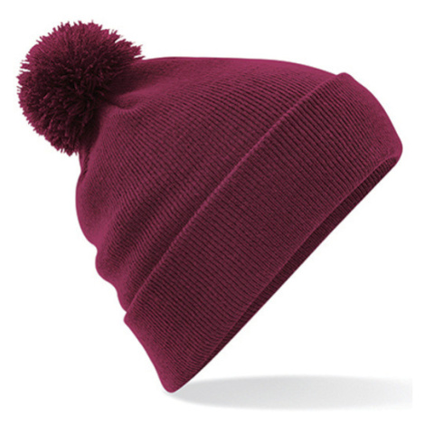 Beechfield Unisex čepice s bambulí B426 Burgundy