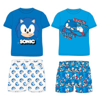 Ježek SONIC - licence Chlapecké pyžamo - Ježek Sonic 5204023, modrá / šedé kraťasy Barva: Modrá