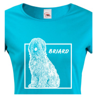 Dámské tričko s potiskem plemene Briard - dárek na narozeniny
