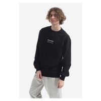 Bavlněná mikina Maharishi Miltype Embroidered Crew Sweat 7011 BLACK pánská, černá barva, s potis