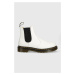 Kožené kotníkové boty Dr. Martens 2976 Yellow Stitch dámské, bílá barva, na platformě, DM2622810