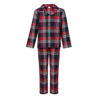 Sf Dětské flanelové pyžamo SM074 Red-Navy Check