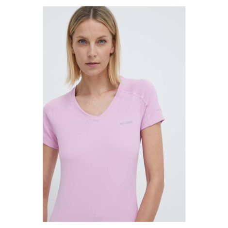 Sportovní triko Columbia Zero Rules růžová barva, 1533571