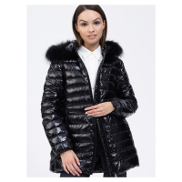 Black down jacket with raccoon dog Tiffi St. Anton