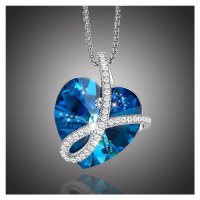 Éternelle Exkluzivní náhrdelník Swarovski Elements Romantic Love - srdíčko NH1065-N1798A Tmavě m