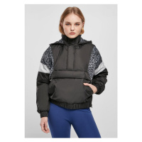 Ladies AOP Mixed Pull Over Jacket - black/snowleo/lightasphalt