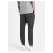 CARROT men's structured knit sweatpants - graphite melange V1 OM-PASK-0143