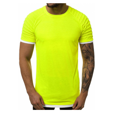 Ozonee Prodloužené pánské tričko neónově žluté O/1262X