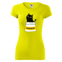 DOBRÝ TRIKO Dámské tričko s kočkou ANTIDEPRESIVA