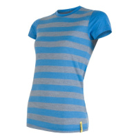 SENSOR MERINO ACTIVE dámské tričko s pruhy modré