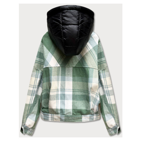 Krátká zelená károvaná košilová bunda (AG3-1839) Ann Gissy