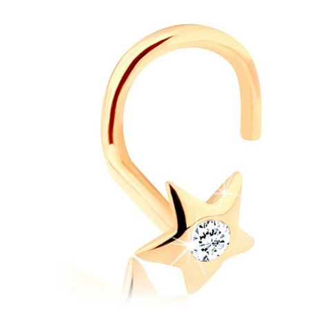 Zlatý piercing do nosu 585 - blýskavá hvězdička se zirkonem Šperky eshop