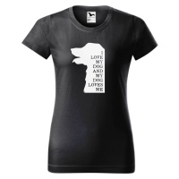 DOBRÝ TRIKO Dámské tričko s potiskem I love my dog Barva: Ebony grey