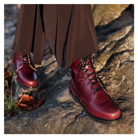Vasky Lydie Zip Bordeaux - Dámské kožené kotníkové boty vínové - podzimní / zimní boty, obuv Fle