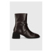 Kožené kotníkové boty Vagabond Shoemakers ANSIE dámské, hnědá barva, na plochém podpatku, 5645.3