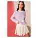 Trendyol Lila Jacquin Knitwear Sweater