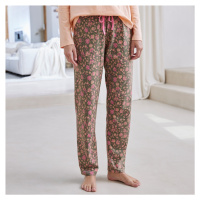 Pyžamové kalhoty s potiskem květin 