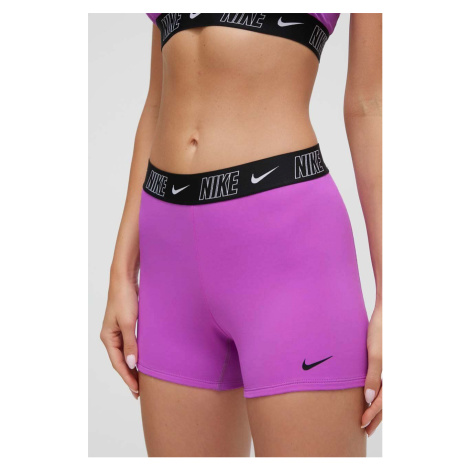 Plavkové šortky Nike Logo Tape fialová barva