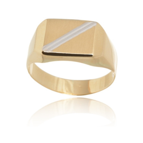 Pánský prsten ze žlutého zlata PP012F + DÁREK ZDARMA