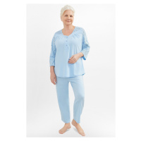 Dámské pyžamo Martel Rozálie - bavlna Světle modrá