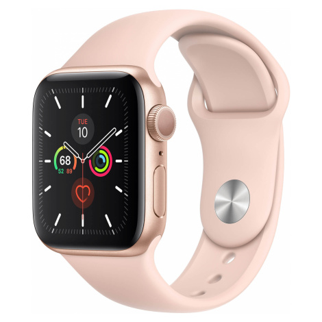 Apple Watch Series SE 40mm zlatý hliník s pískově růžovým sportovním řemínkem