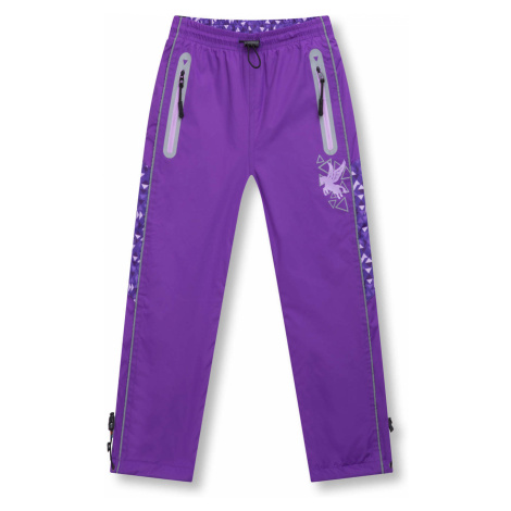 Dívčí šusťákové kalhoty, zateplené - KUGO D916, fialová