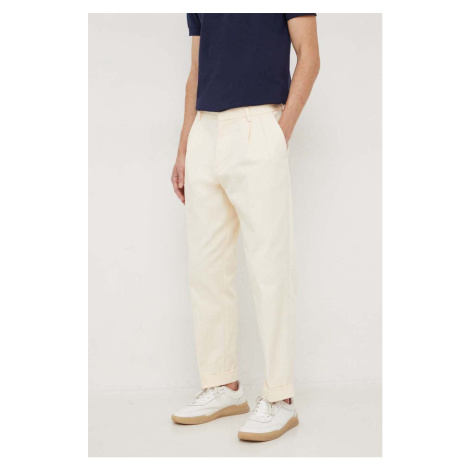 Kalhoty Tommy Hilfiger pánské, béžová barva, jednoduché, MW0MW33919