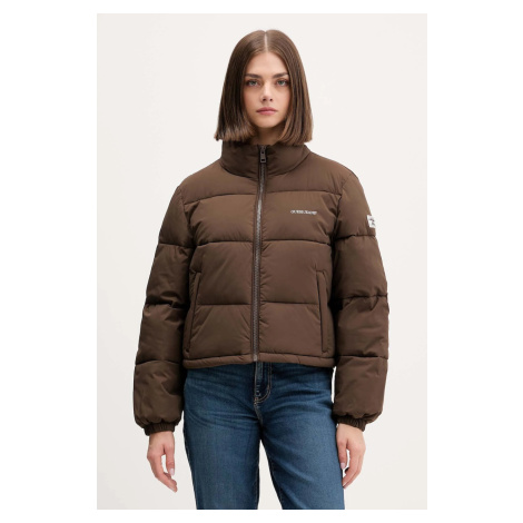 Bunda Guess Jeans dámská, tyrkysová barva, zimní, W4BL20 WGII2